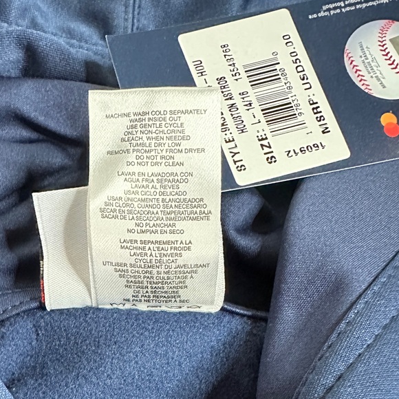 Houston Astros Navy Hoodie Kids Size 14/16 - Picture 7 of 7